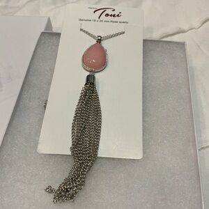 Toni Genuine Rose Quartz Necklace NEW 20”Gorgeous Pink Quartz All occasions Nice